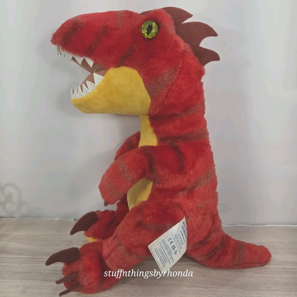 Build A Bear Velociraptor Raptor Plush 19" Red BAB Toy Dinosaur T-Rex